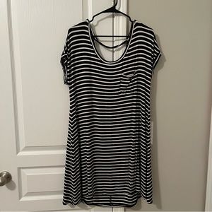 American Eagle Women’s Black Striped Shirt Dress - Size M